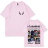 Rapper Los Parras Tour TShirts Harajuku Double Sided Print Summer Graphic Oversized Hip Hop Tshirts ONeck Cozy Men Tops Unisex