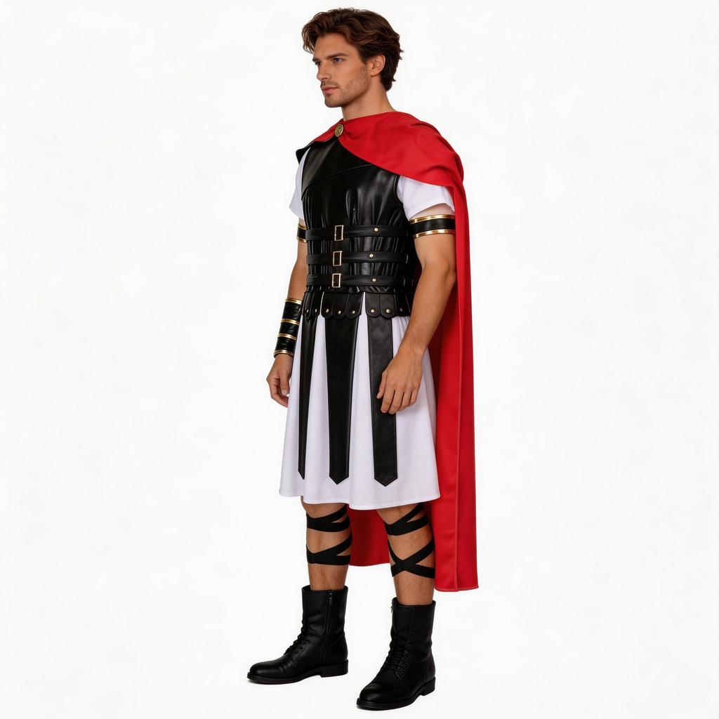 Halloween Roman Warrior Costume Medieval Knight Cosplay Outfit Egyptian Soldier Armor Set Men's Party Theater Clothing