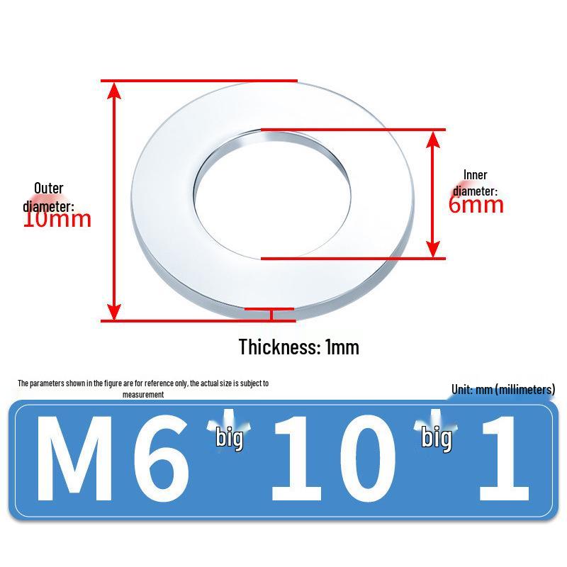Extra Large Galvanized Metal Flat Washer (Sizes M1.6-M14)