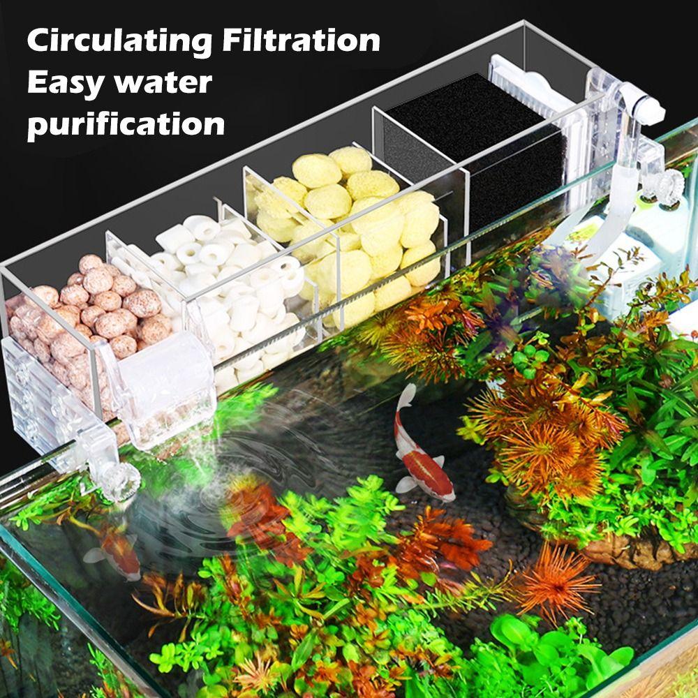 Wall Mounted Fish Tank Silent Circulating Water Purifier Waterfall Filter Box for Home
