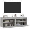 Vidaxl Wall-Mounted TV Cabinets with LED, 2 Pcs., Concrete Grey, 60X30X40 Cm