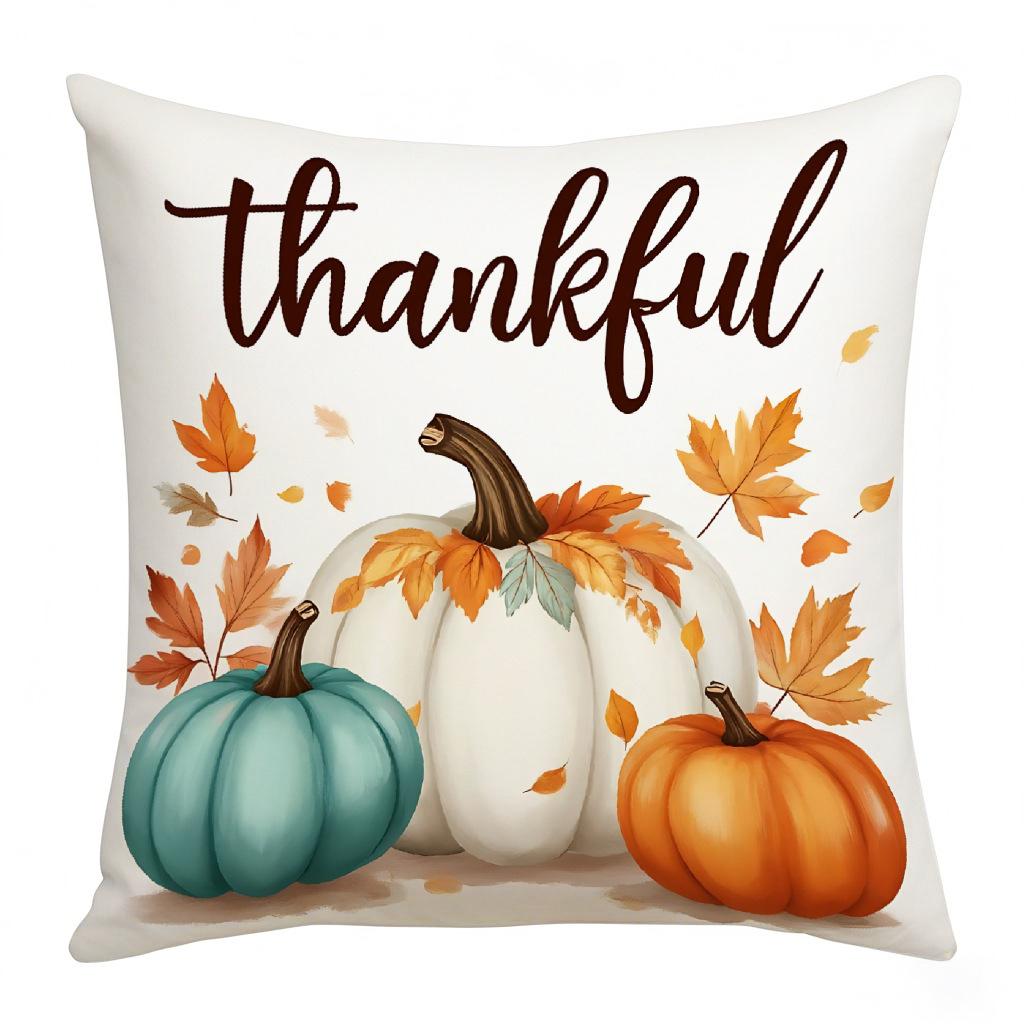 Thanksgiving Holiday Atmosphere Pillow Print Holiday Atmosphere Decoration Living Room Home Pillow Cushion Cover
