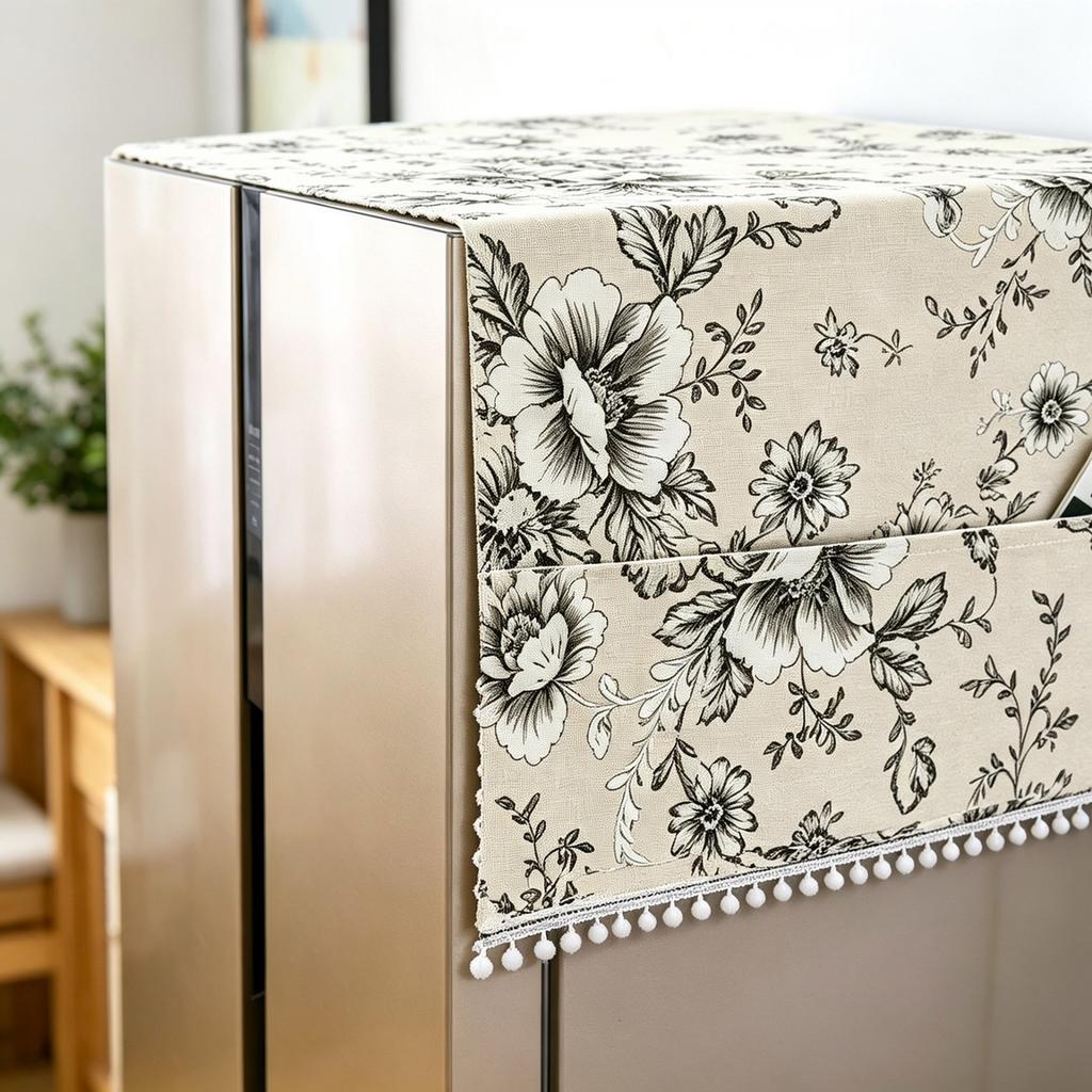 70X170cm Cotton Linen Multi Functional Refrigerator Dust Cover