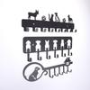 5/6/8- Hook Dog Wall Key Holder - Decorative Pet Organizer For Leashes, Keys - Rustic Entryway Storage For Home/Office