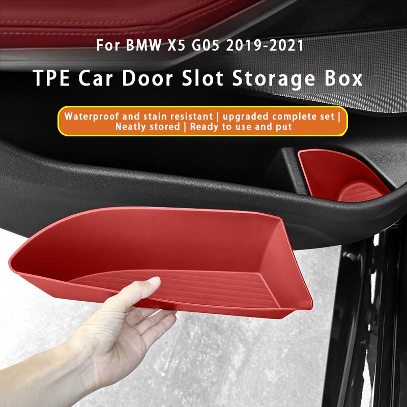 For BMW X5 G05 2019-2021 TPE Car Front Rear Door Side Storage Box Door Slot Organizer Tray Interior Organizer Accessories