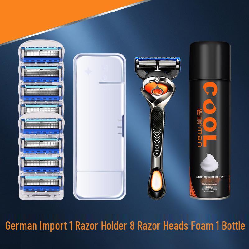 Durable Blue 5-Layer Rotating Razor: Waterproof, Scratch-Resistant, Sharp, Portable