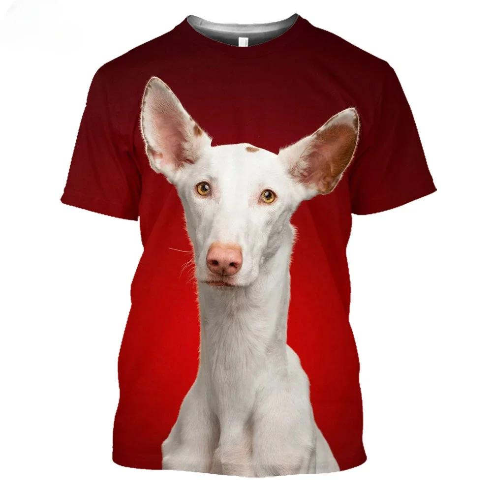 

Ibizan Hound Dogs Охотничья 3D футболка мужская и женская подростковая 6XL Podenco Ibecenco Dog летняя футболка в стиле Харадзюку с короткими рукавами 3XL