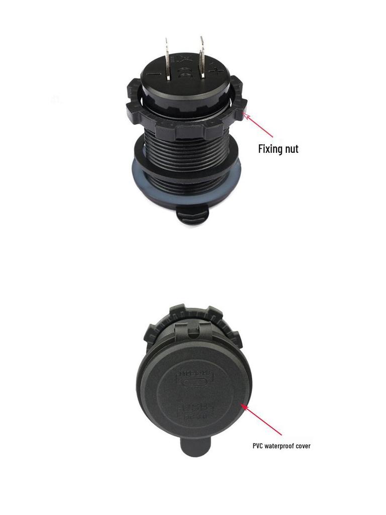 Dual Port USB QC+PD Fast Charger for Car and Motorcycle