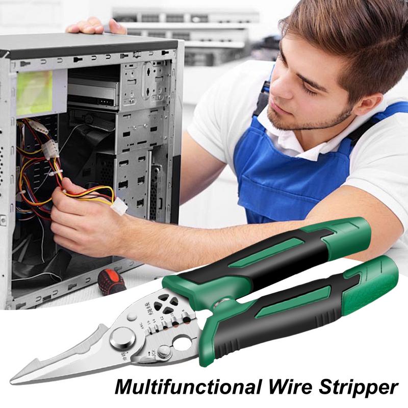 Wire Cutter Wire Crimper Multifunctional High Strength Wire Stripper Crimper Ergonomic Hand Powerful Cable Crimping Scissors For United States