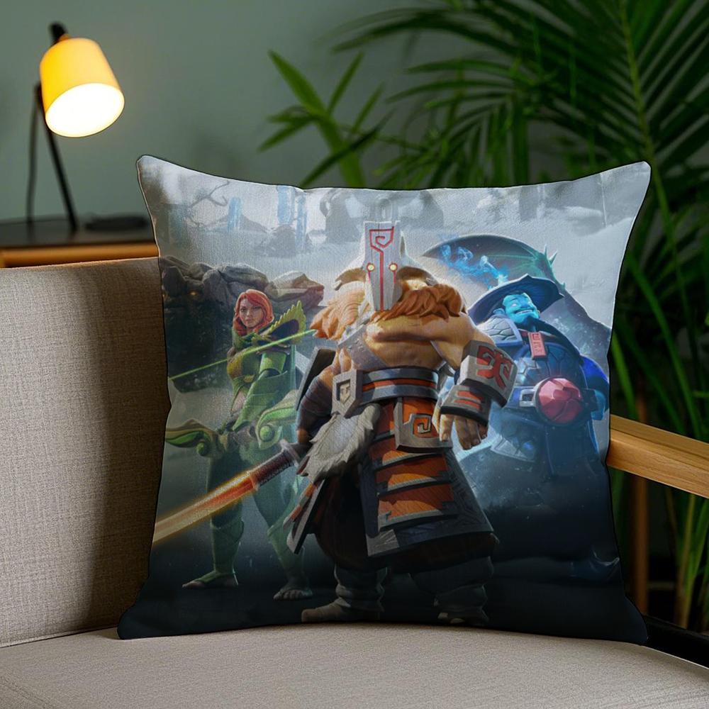 Game Cool D-Dota 2 Cushion Cover Soft Short Plush Double-Sided Printing Home Decor Machine Washable Pillow Case Gift