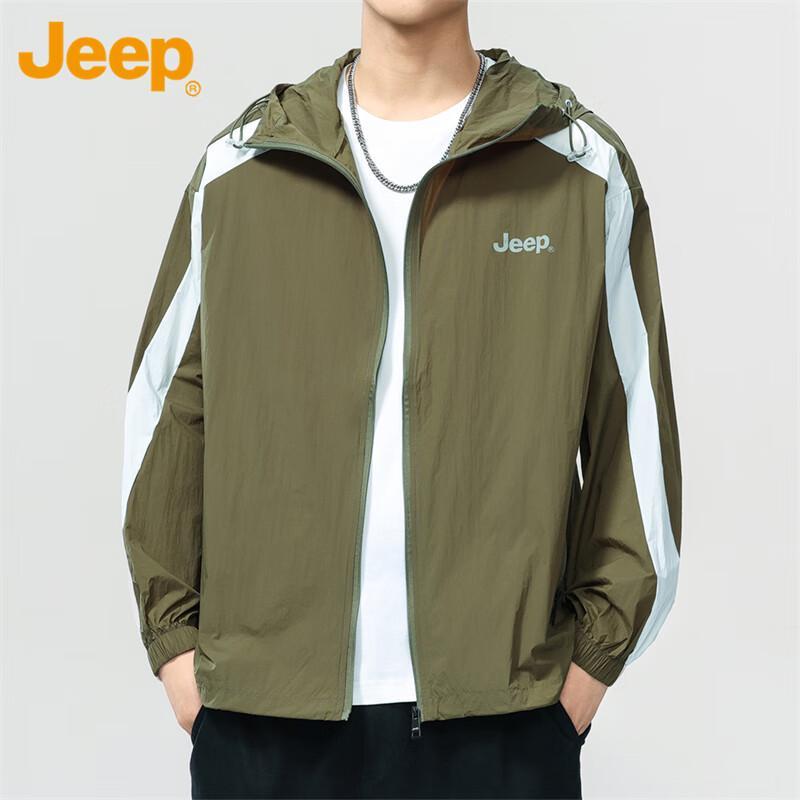 JEEP Men s UPF50+ Ice Silk Sun Protection Hooded Jacket 3XL