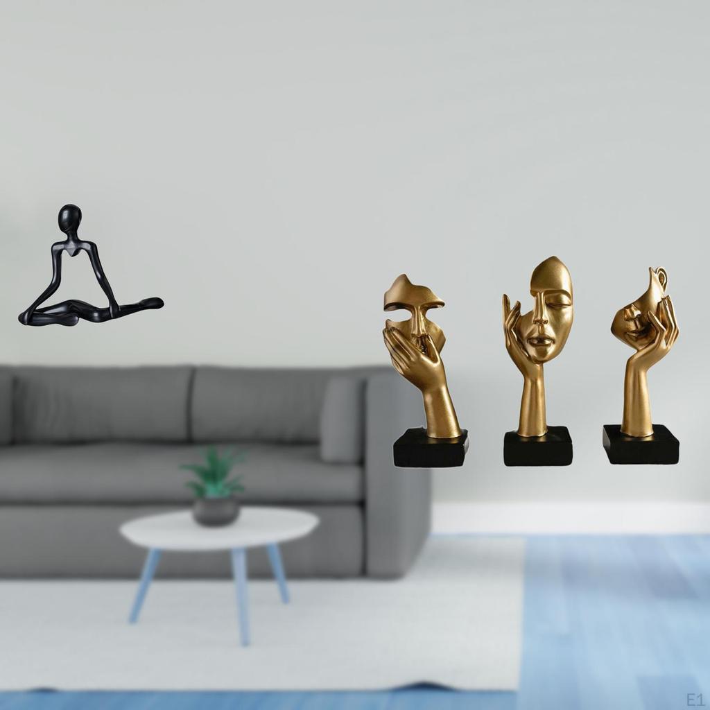 Creative Abstract Thinker Statue Resin Figurine Unique Decorative Sculpture Ornament for Office