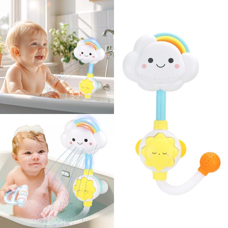 Toy Baby Bath Rainbow Cloud Spray Water Shower Tub Faucet Bathroom Gift Kids