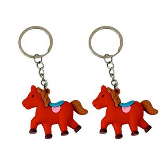 1/2Pcs Keychain Zodiac Horse Design Compact Mini Size Handmade Key Chain Bags Backpacks Wallets Cars Accessories