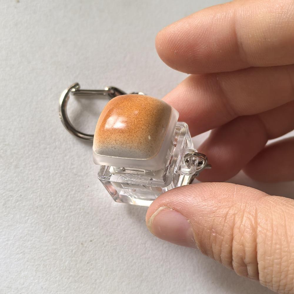 New Caramel Bread Design Fidget Keychain Keys Button Keycap Button Keycap Keychain Steamed Bread Pass The Time Clicker Toy Adult