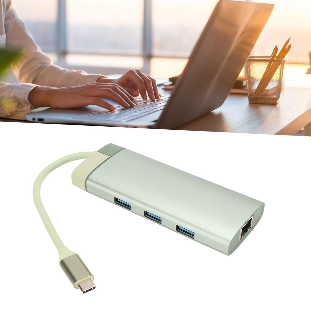 6 in 1 Docking Station Type C to PD 3USB3.0 High Definition Multimedia Interface RJ45 Expansion Dock