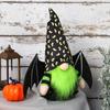 1Pc Halloween Decor Elf Decoration Gnome Dolls Party Supplies Handmade Plush Doll with Bat and Spider Patterns with Bat Wings