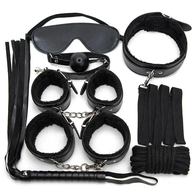 Sex Toy Kit Bondage Restraints Set Adult Toys Sex Toys Anal Plug Handcuffs Whip Gag Kits Sex Toys for Couples