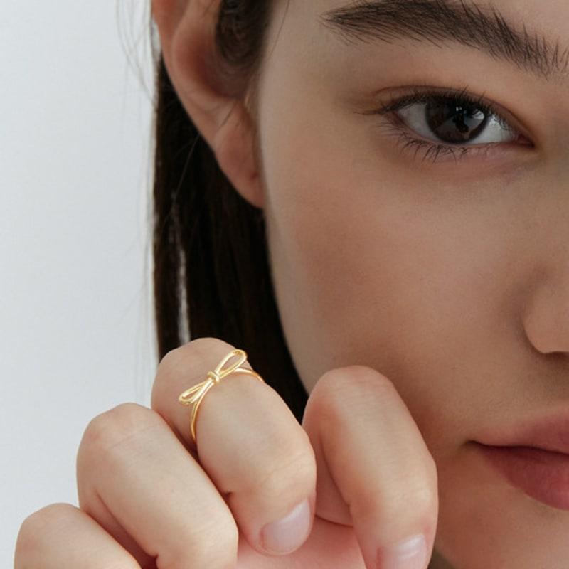 OVT-U [925 SILVER] Ribbon Knots open ring