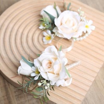 Silk Flowers Artificial Boutonnieres Flowers Elegant Groom's Chest Flower  Formal Events