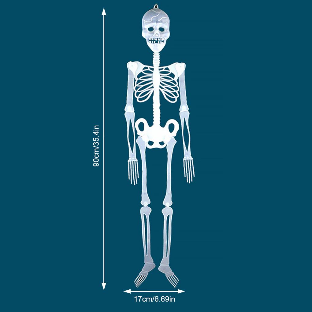 Halloweenowy Szkielet Świecący Straszny Wiszący Rekwizyt Horror Zewnętrzna Dekoracja Ścienna na Imprezę