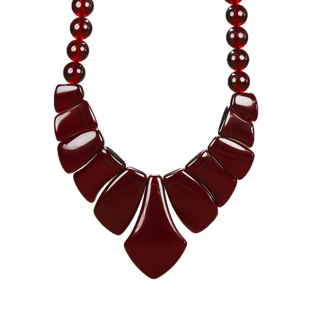 Amber Beeswax Blood Spot Women's Necklace - Trendy High-End Fashion Accessory