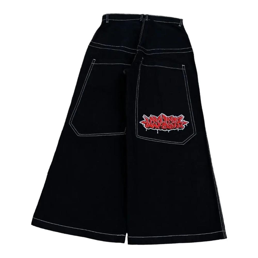 

RogueWave Hip Hop Y2k New Color Wexwear Вышитые мешковатые джинсы Уличные джинсы Мужские Женские Широкие Брюки С Высокой Талией Harajuku Черные Брюки S
