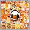 50 Orange INS Style Artistic Stickers for Notebooks, Scooters, Desktops, and DIY Projects - 50 Sheets