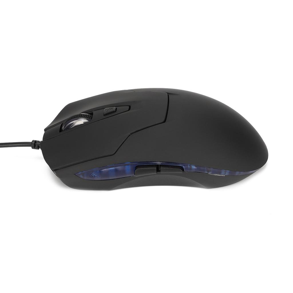 Wired Mouse Blue Backlit Type C Ergonomic Multimedia Keys Adjustable DPI Gaming Mouse for Gaming Office Study