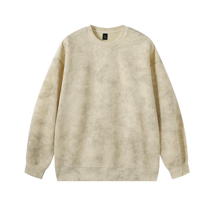 

Dirty Tie-dye Sweater Men s Spring and Autumn American Retro Heavy Trend Round Neck 3XL