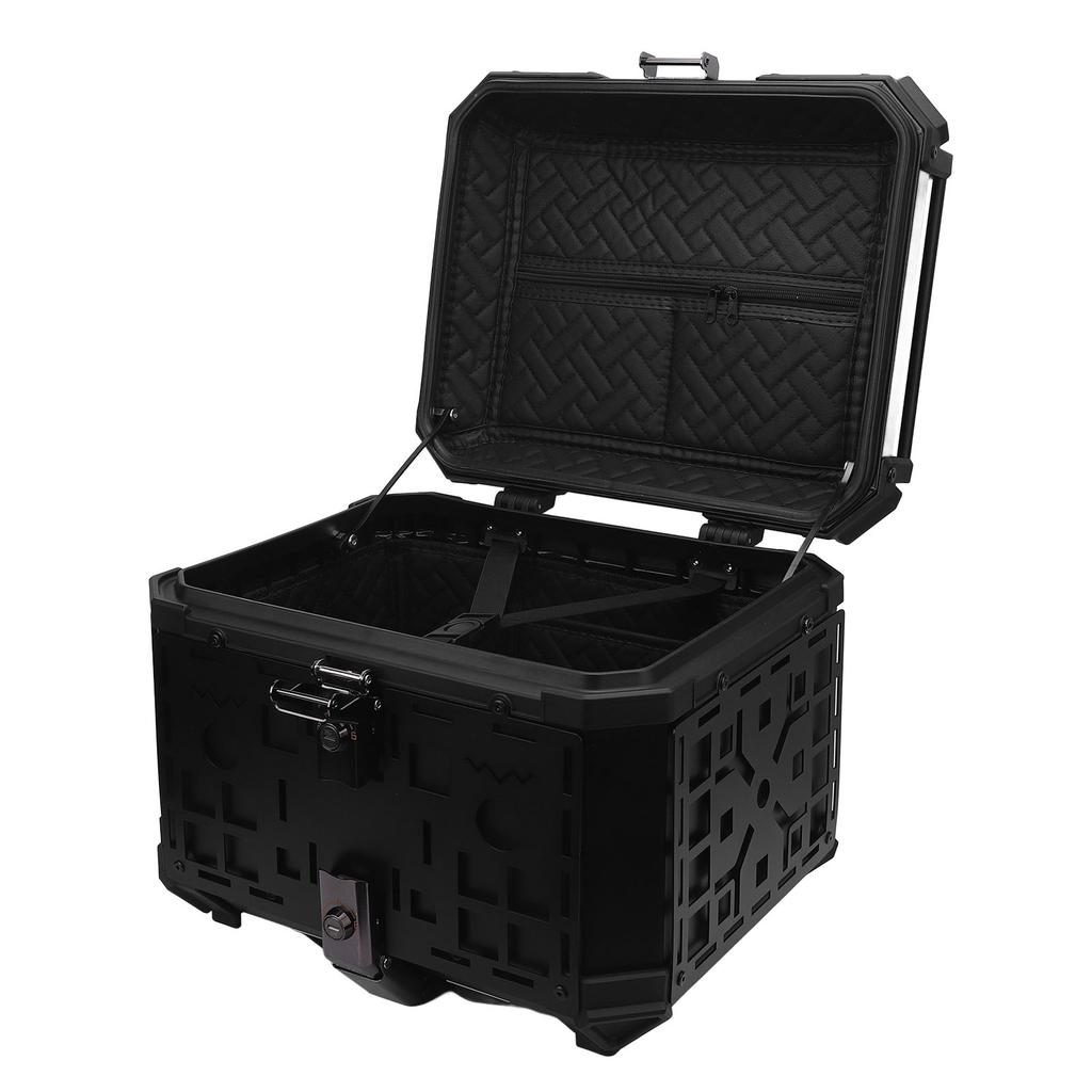 Motorcycle Rear Case 45L Aluminum Alloy with Safety Lock Quick Release Waterproofing Universal Trunk Top Box