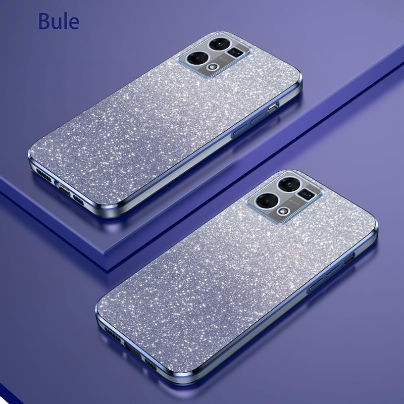 Custodia Oppo Reno 8 Lite 5G Glitter Trasparente – Cover In Silicone TPU Con Polvere Scintillante, Antigraffio, Colori Pastello (Rosa)