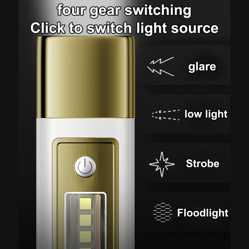 High Bright LED Flashlight With Sidelight Portable Flashlight Rechargeable Flashlights Waterproof Flashlight With 4 Modes