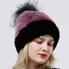 Winter Hat Women Pompom Warm Natural Rex Rabbit Fur Cap Thick Headwear Classic Popular Female Stylish Knitted Hat