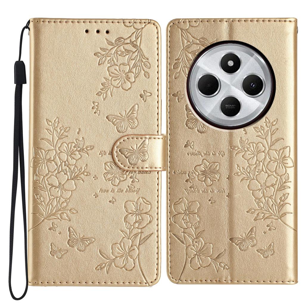 For Xiaomi Poco C75 4G/Redmi 14R 5G/14C 4G Wallet Phone Case Butterfly Floral Imprint Leather Flip Cover
