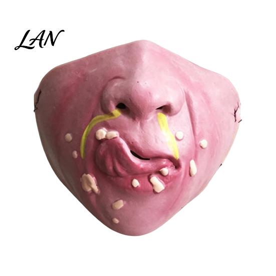 Funny Character Masque for Adults Latex Halloween Half Face Adults, Scary Horror Party Humorous Photo Booth Props with Elastic Strap Cosplay, Carnival
