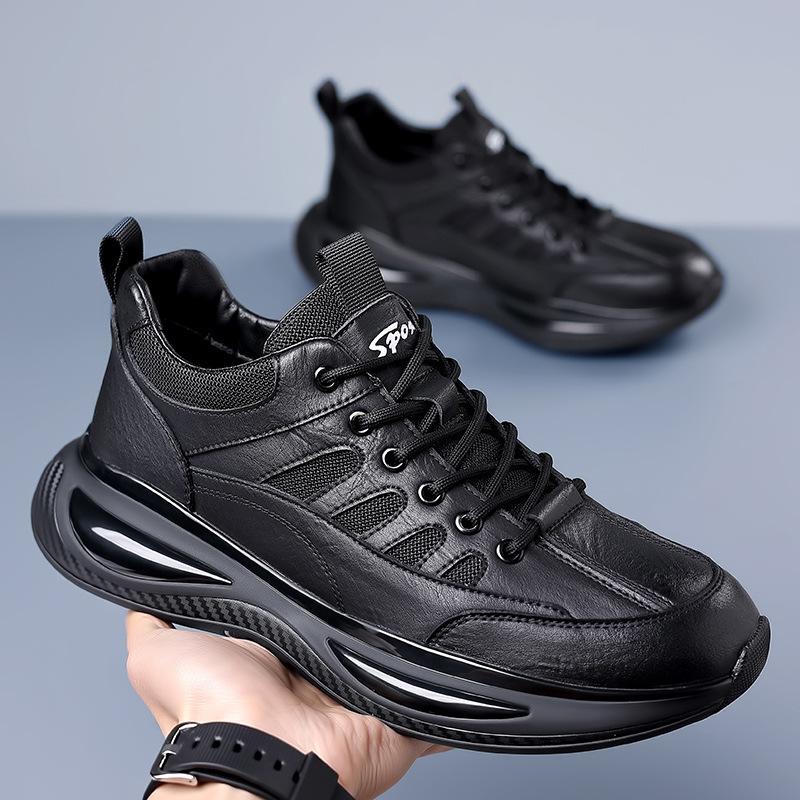 Platform Sports Casual Running Shoes Men's Autumn Outdoor Mountaineering Men's Leather Shoes Trendy