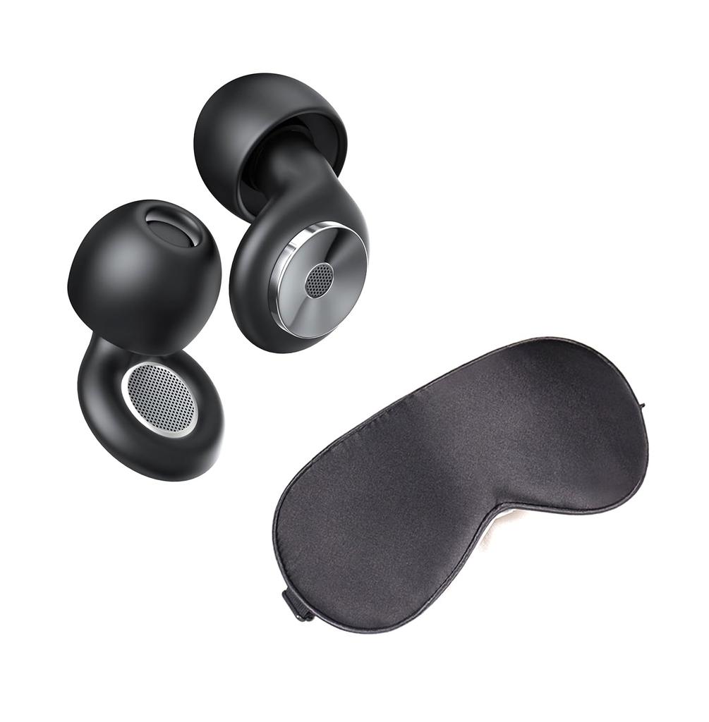Health Research Institute by Sleep Earplugs and Silk Eye Mask Set High Sound Insulation 55db Reduction Noise Canceling Earphones for Use Only Snoring