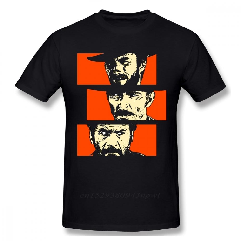 The Good the Bad and Ugly Blondie Angel Eyes Tuco Cowboy T Shirt Male Quality Il buono brutto cattivo Crewneck Tee shirt