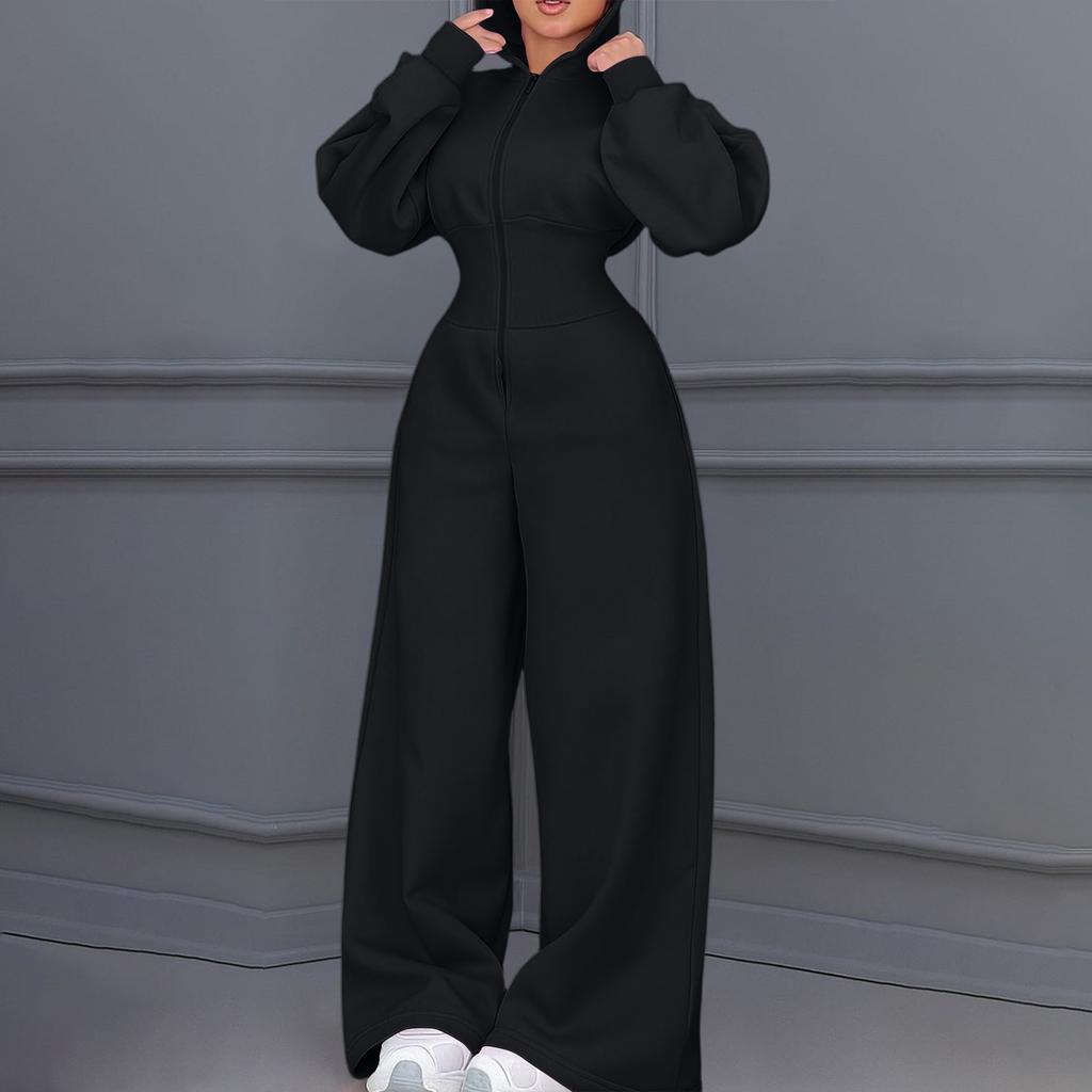 Dámský Ležérní Módní Volný Dlouhý S Dlouhým Rukávem Barevný S Kapucí Kombinéza