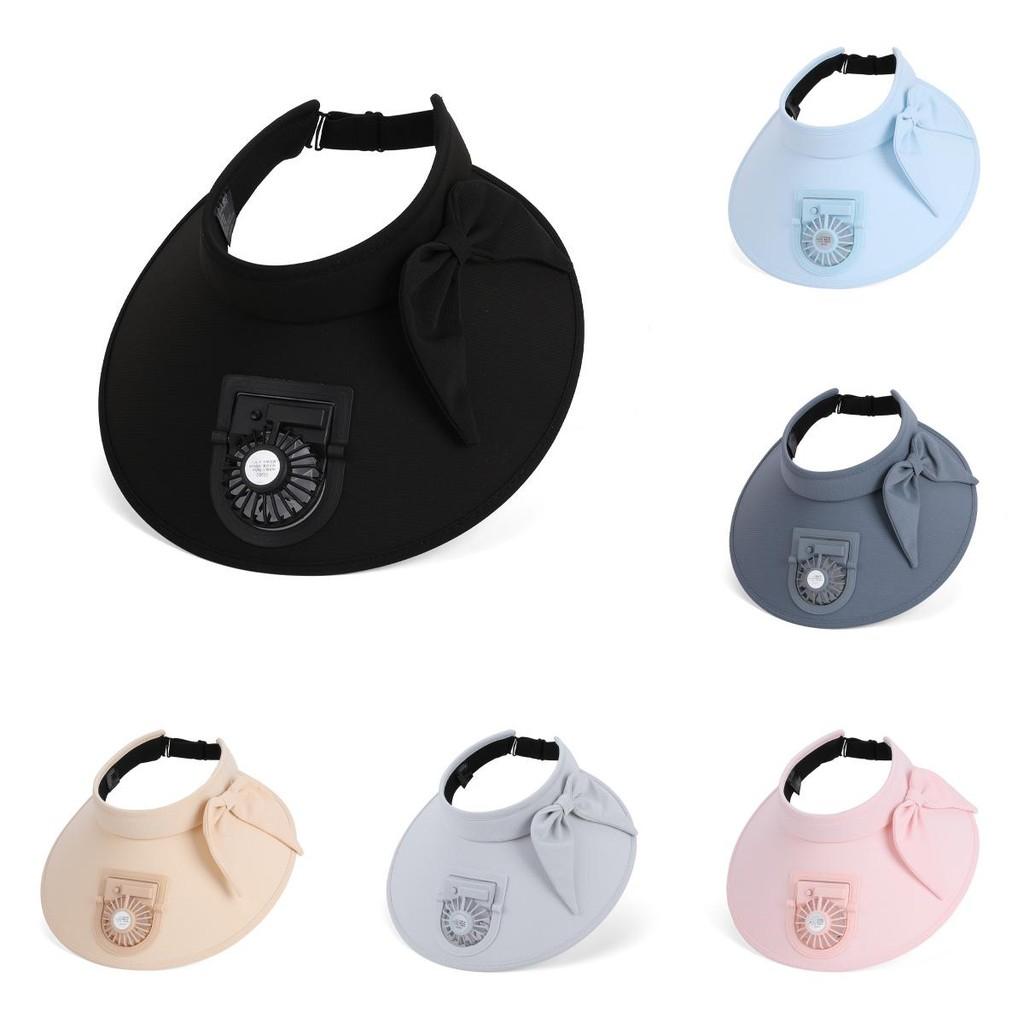 Summer Wide Brim Fan Hat With Breathable Polyester Sunshade For Outdoor Travel Women