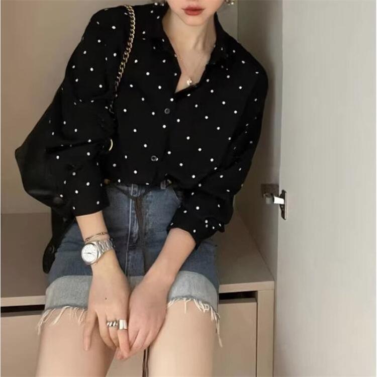 Spring Women's Fashion Loose Casual Lapel Long-sleeved Shirt