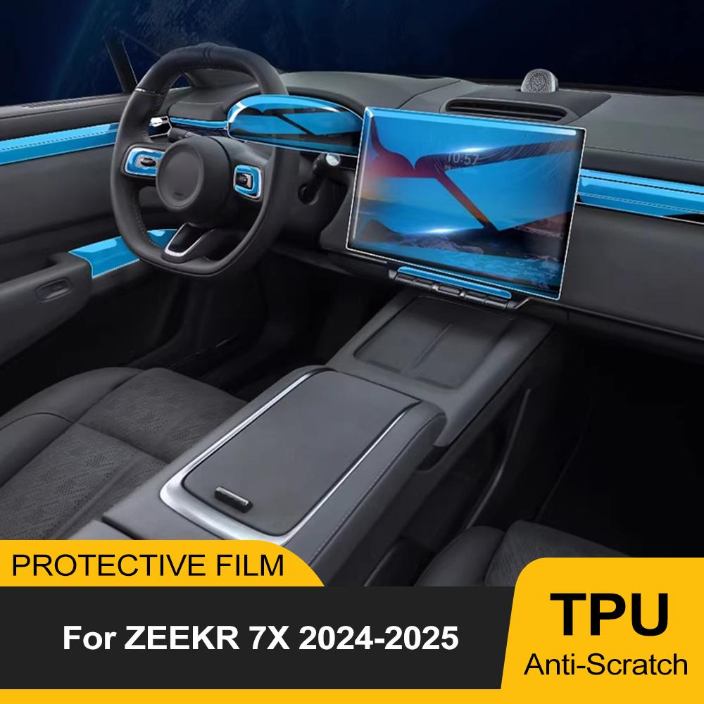Car Pre-cut Transparent TPU Navigation Gear Panel Center Console Anti-scratch Sticker Film for ZEEKR 7X 2025 2025 Accessories