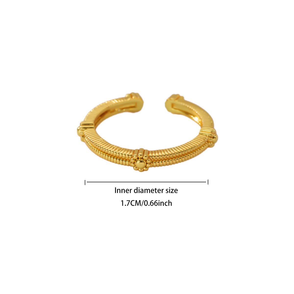 

Geometric Hollowed out Line 18K Gold-plated Ring for Women & Best Friend Stainless Steel Anti Fading Ring Wedding Party Jewelry Adjustable