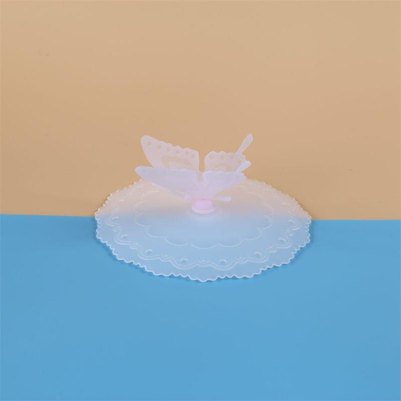 Creative Silicone Butterfly Lid, Transparent Lace Cup Lid, Dust-proof Silicone Lid