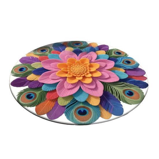 Yousheng Diatomaceous Earth Floor Mat 3D Realistic Rainbow Sunflower Pattern Quick Dry Non-Slip Absorbent Mat
