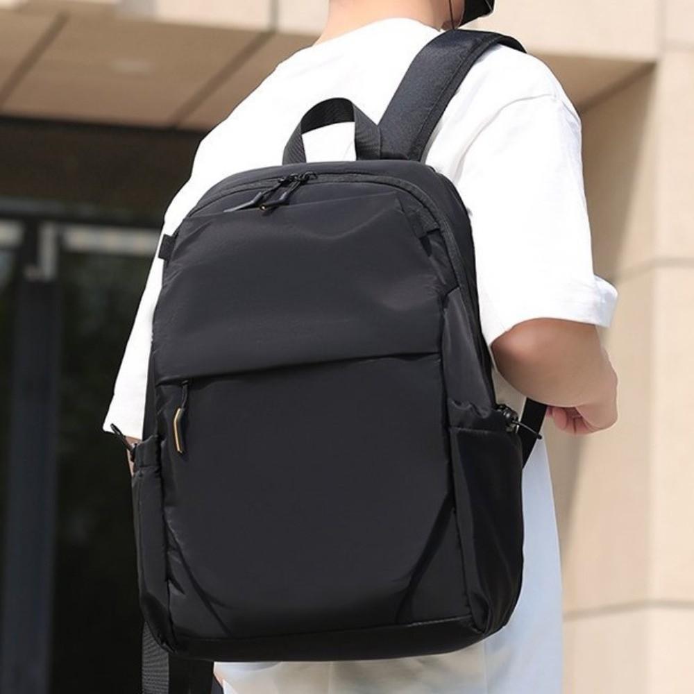 Large Capacity Men Backpack Solid Color Oxford Cloth Backpack Fashion Student Backpack  Travel