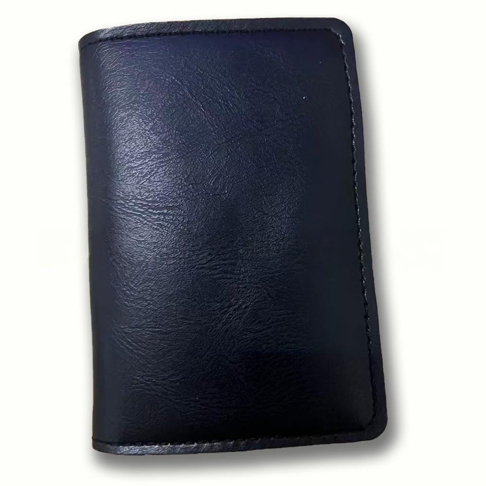 Кожаный мужской кошелек для переднего кармана с блокировкой RFID, тонкий минималистичный держатель для кредитных карт, ультратонкий мужской кошелек с окошком для ID