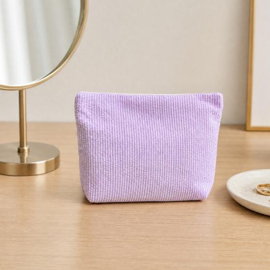 Striped Makeup Bag, Zipper Closure, Durable Portable Cosmetic Storage Bag, for Travel Business Trips And Outdoor Use