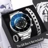 Watch 3-Piece Set, Watch Bracelet Ring, Men'S Watch, Steel Belt Watch, Quartz Watch